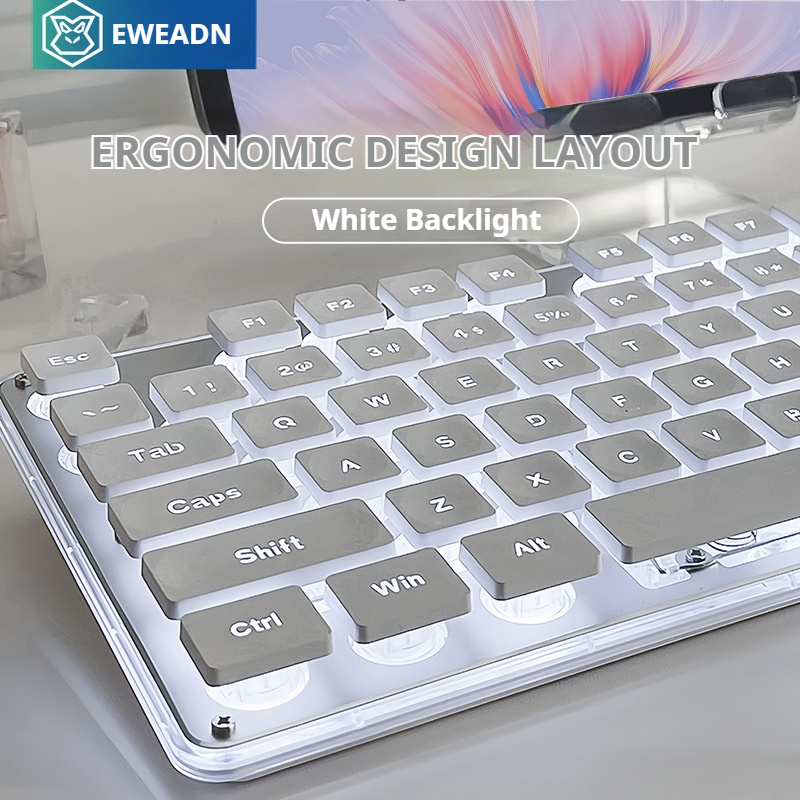 Gaming Keyboard Bluetooth - EWEADN V3 무선 무음 사무용 키보드