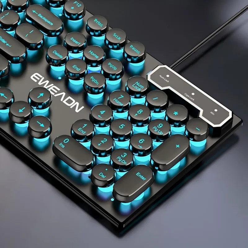 Gaming Keyboard Mouse Set - 레트로 펑크 기계식 느낌 키보드 마우스