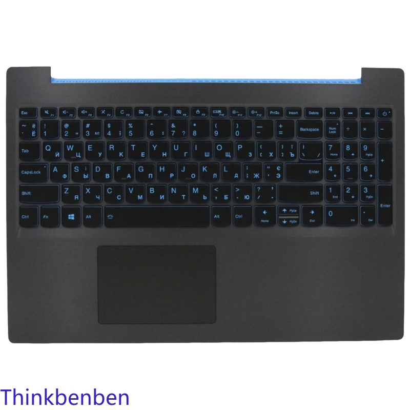 Keyboard Gaming Black - UKR 우크라이나어 블랙 키보드 대문자 팜레스트