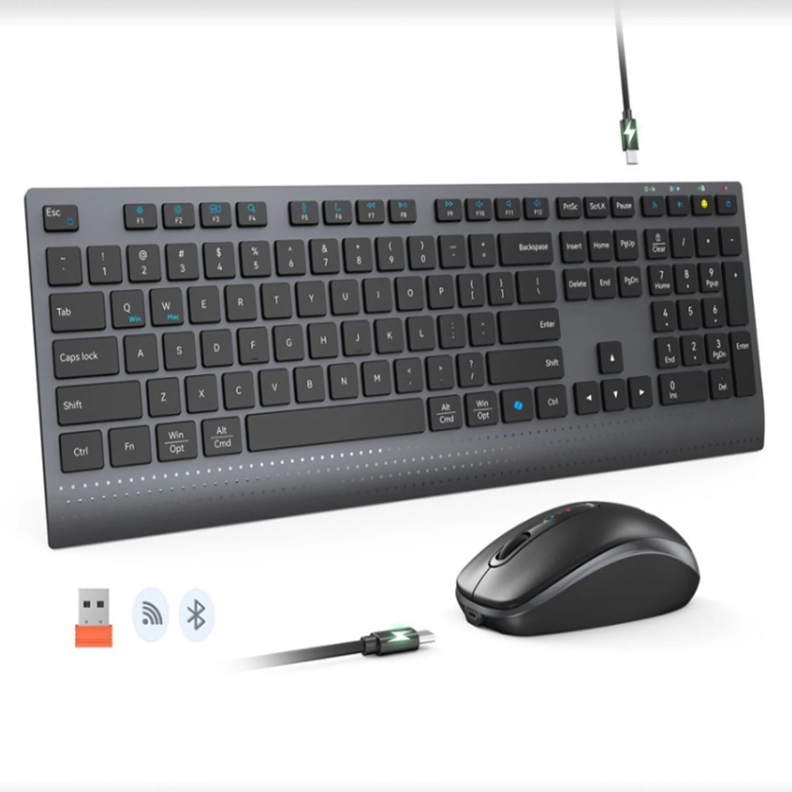 Gaming Keyboard Mouse Set - 2.4G 블루투스 듀얼 모드 무선 키보드