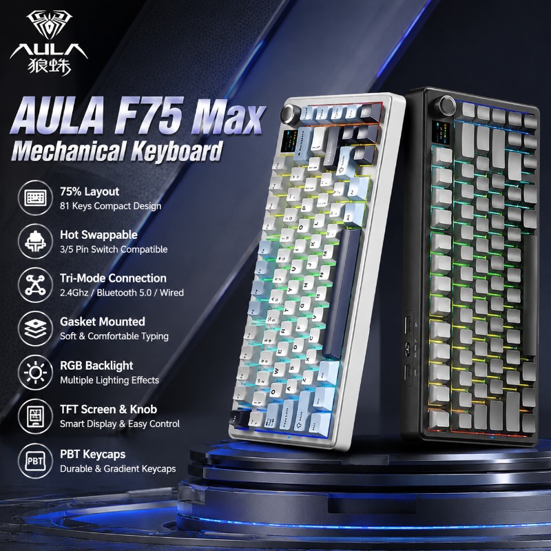 Gaming Keyboard Wireless - AULA F75 Max 기계식 키보드 75%
