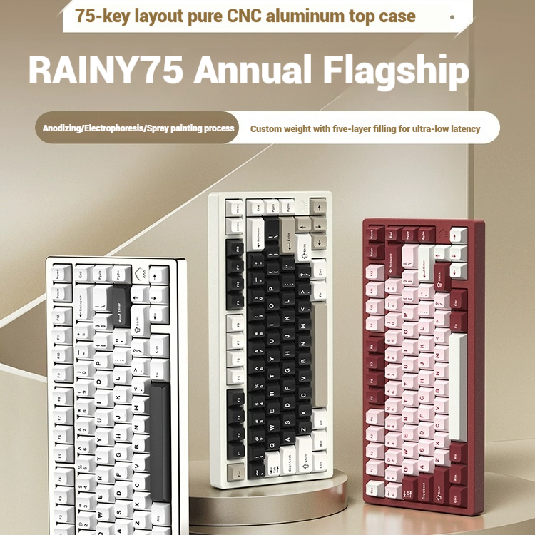 Gaming Keyboard Wireless - 무선 블루투스 RAINY75 맞춤형 게이밍 키보드