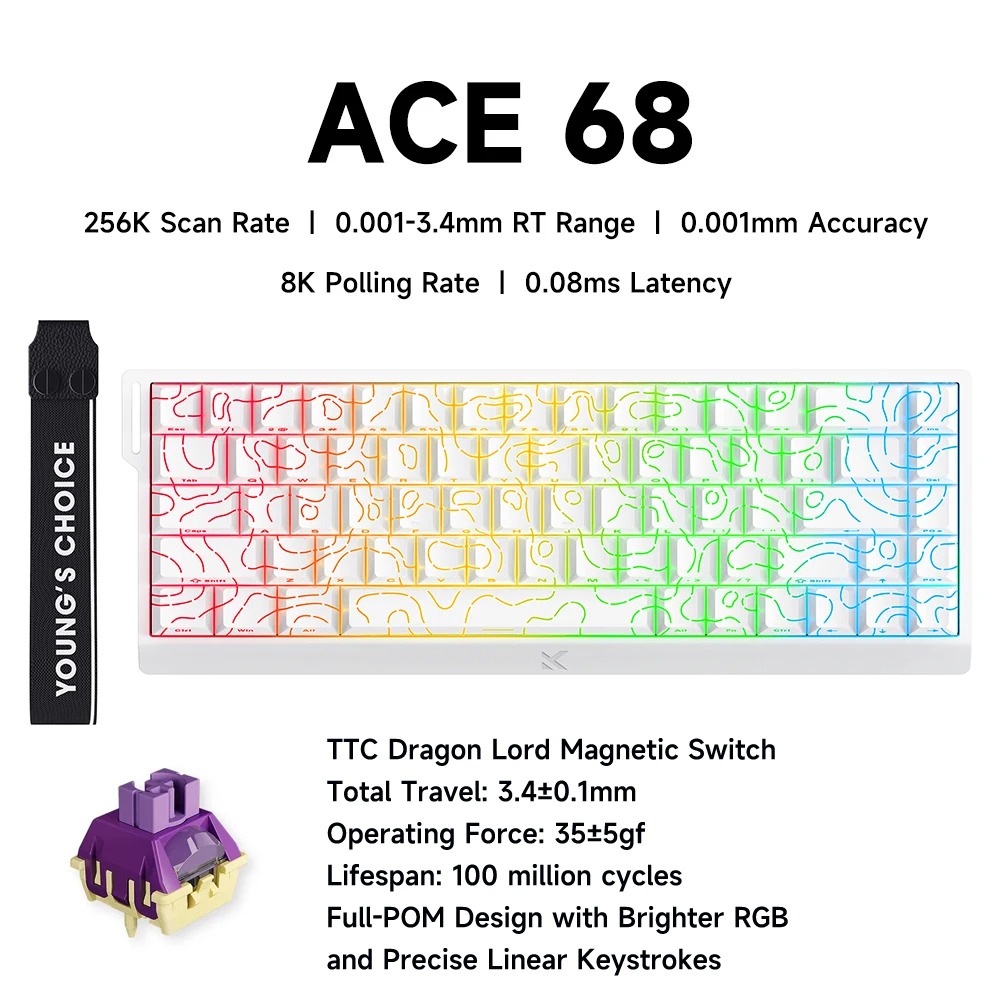 Gaming Keyboard Hall Effect Switches - MCHOSE ACE 68 마그네틱 스위치 게이밍