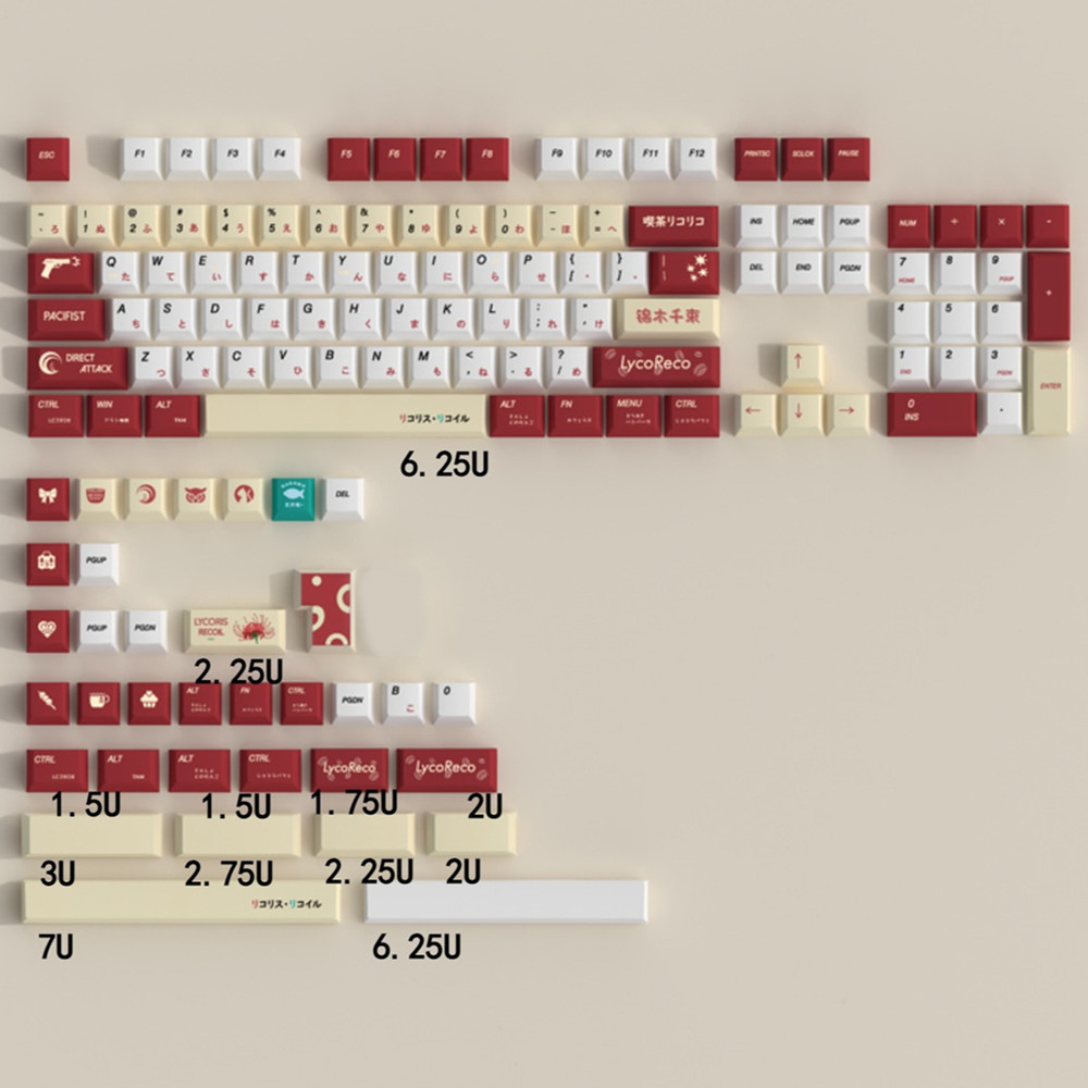 Gaming Keyboard Bluetooth - Lycoris Recoil Anime PBT 키캡 체리
