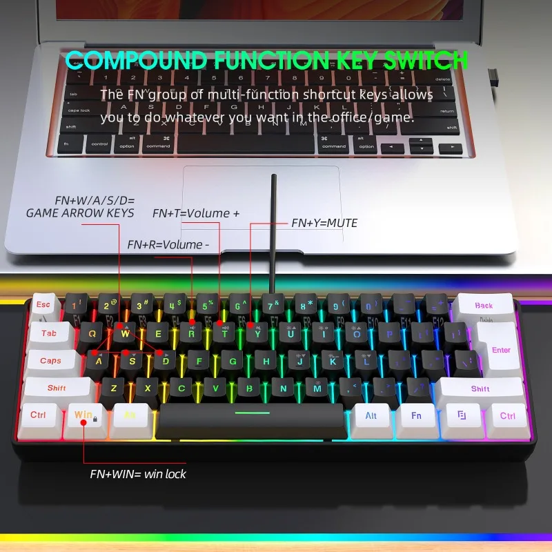 키보드 및 마우스 60% 컴퓨터 게임용 콤보 키트 PC - Gaming Keyboard And Mouse Set 리뷰 및 가격