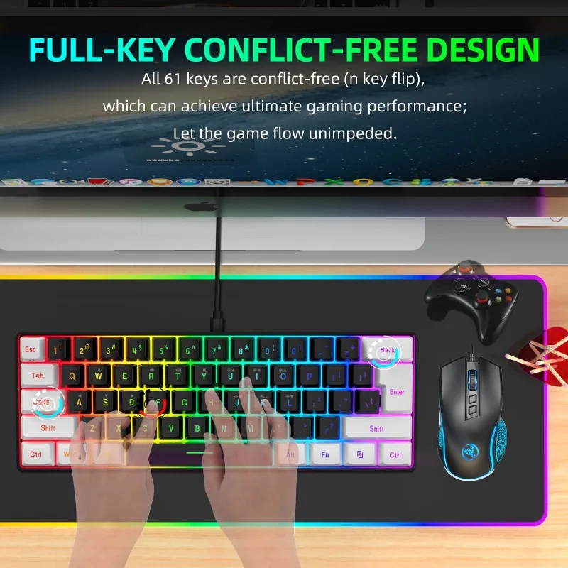 키보드 및 마우스 60% 컴퓨터 게임용 콤보 키트 PC - Gaming Keyboard And Mouse Set 리뷰 및 가격
