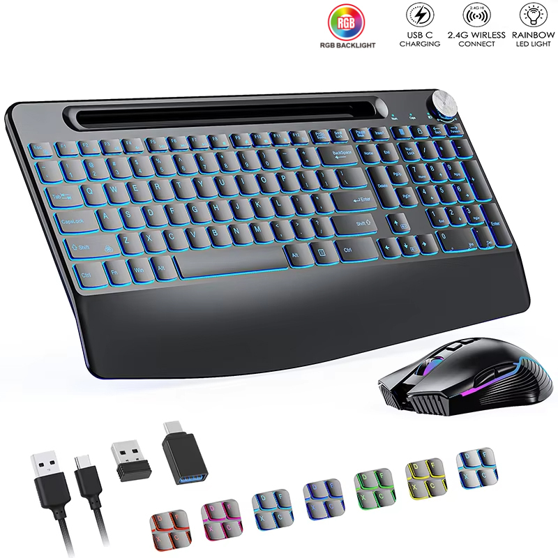 2.4G & C 타입 무선 키보드 마우스 콤보, 손목  - Gaming Keyboard Mouse Set 리뷰 및 가격