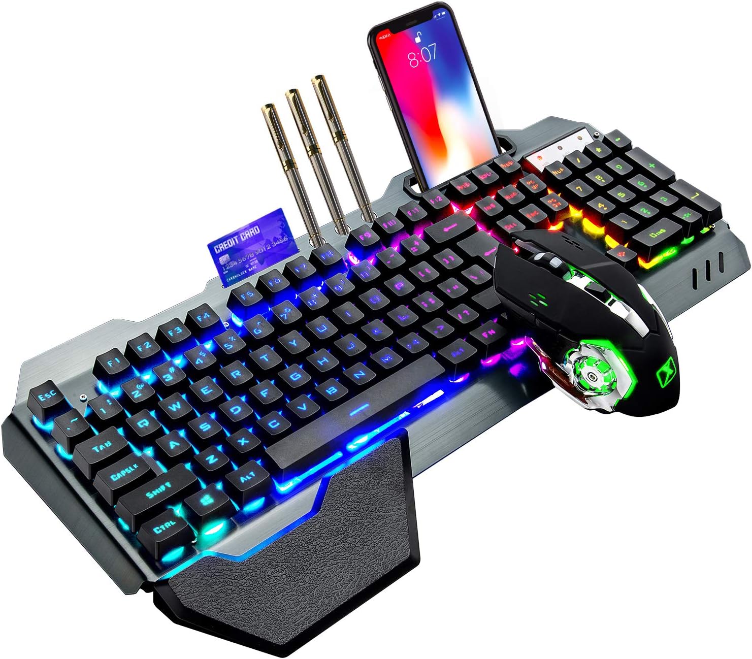 무선 게임용 키보드 및 마우스 콤보, 레인보우 LED  - Gaming Keyboard Mouse Set 리뷰 및 가격