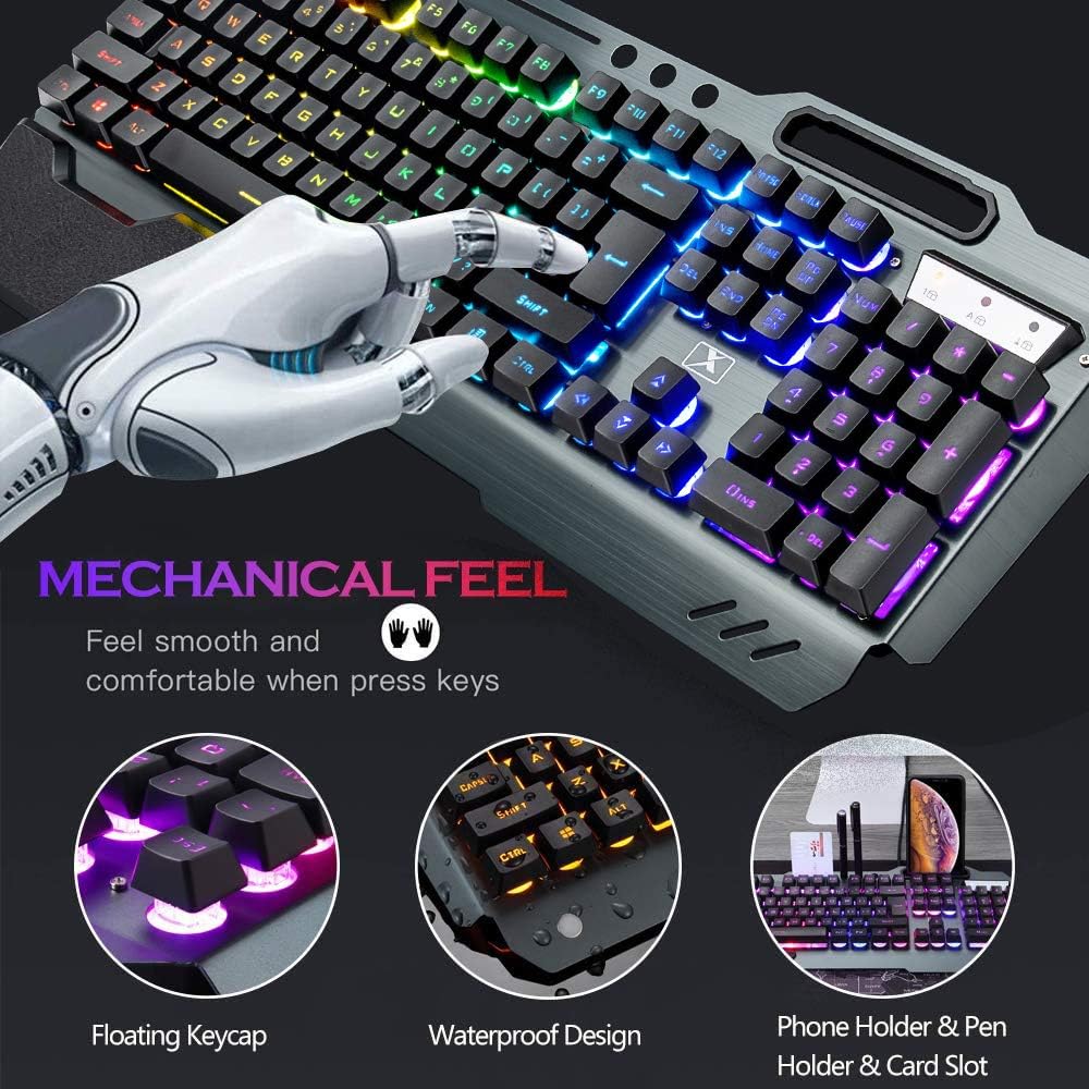 무선 게임용 키보드 및 마우스 콤보, 레인보우 LED  - Gaming Keyboard Mouse Set 리뷰 및 가격