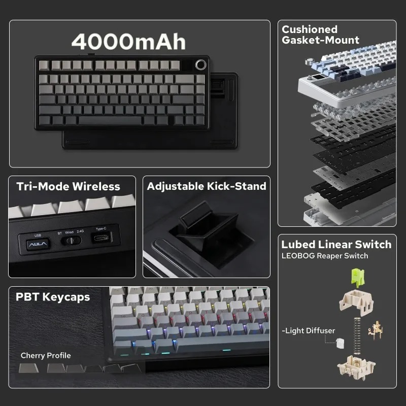 AULA F75 Max 기계식 키보드 75% 레이아웃  - Gaming Keyboard Wireless 리뷰 및 가격