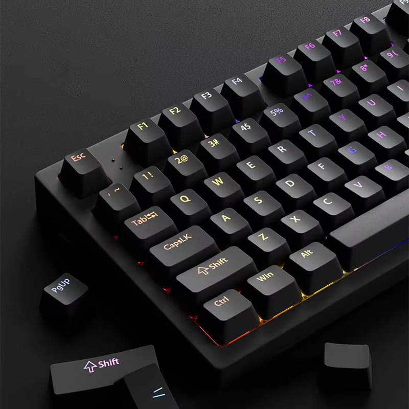 130+ 키 블랙 커스텀 더블샷 샤인 스루 키캡 RGB - Keyboard Gaming Black 리뷰 및 가격